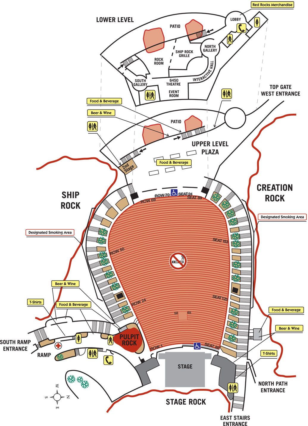 Seating Map Find The Best Seats At Red Rocks
